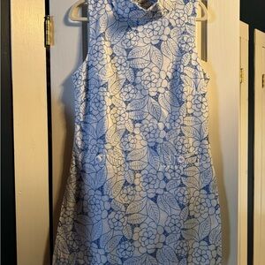 Lilly Pulitzer Zander Blue and White Flower Sleeveless Romper